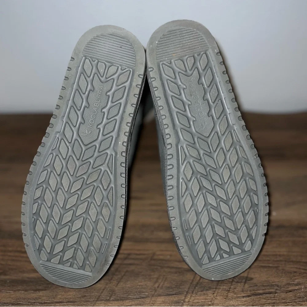 Koolaburra Gray Suede Boots with Cream Trim - Picture 7 of 9